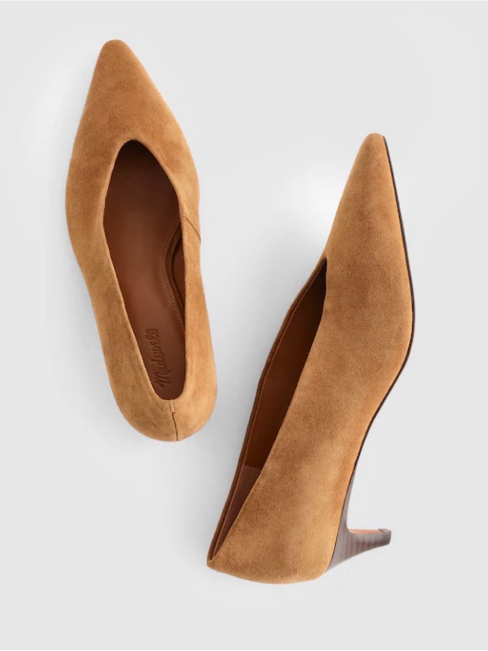 Madewell The Emilie Glove Pump. Suede Mid Heel Pump in Camel.8.5NWT.